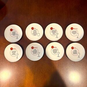Set of 8 - Pottery Barn Retro Bar Cocktail Coasters (2 sets available)